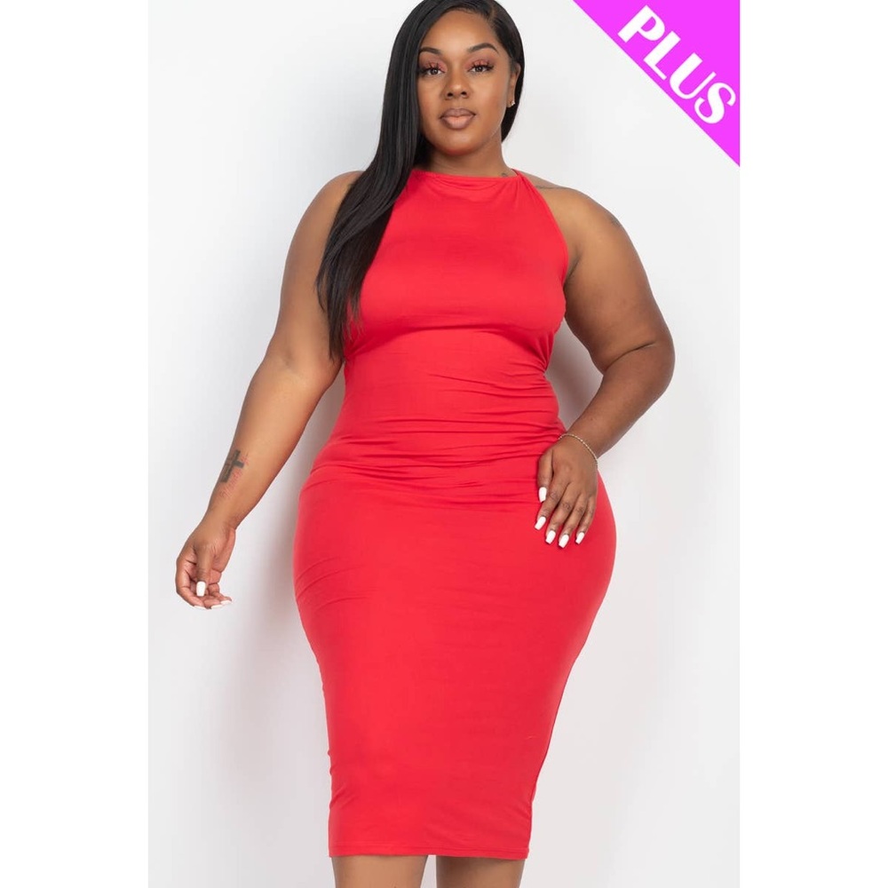 Plus Size Open Back Criss Cross Maxi Dress